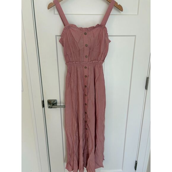 Women’s Button-Down Midi Sundress Sleeveless A-Line Beach Dress Size S NWT - Picture 3 of 8